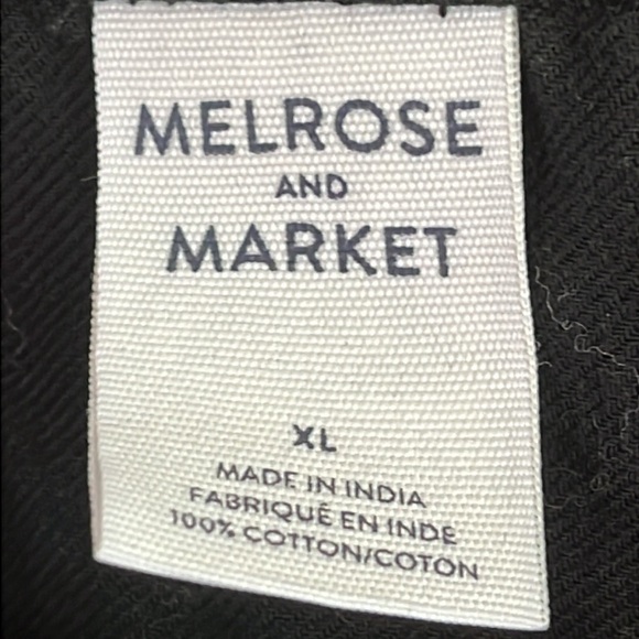 Melrose and Market Size XL Ladies Black Button Tunic 100% Cotton Blouse - Picture 2 of 4